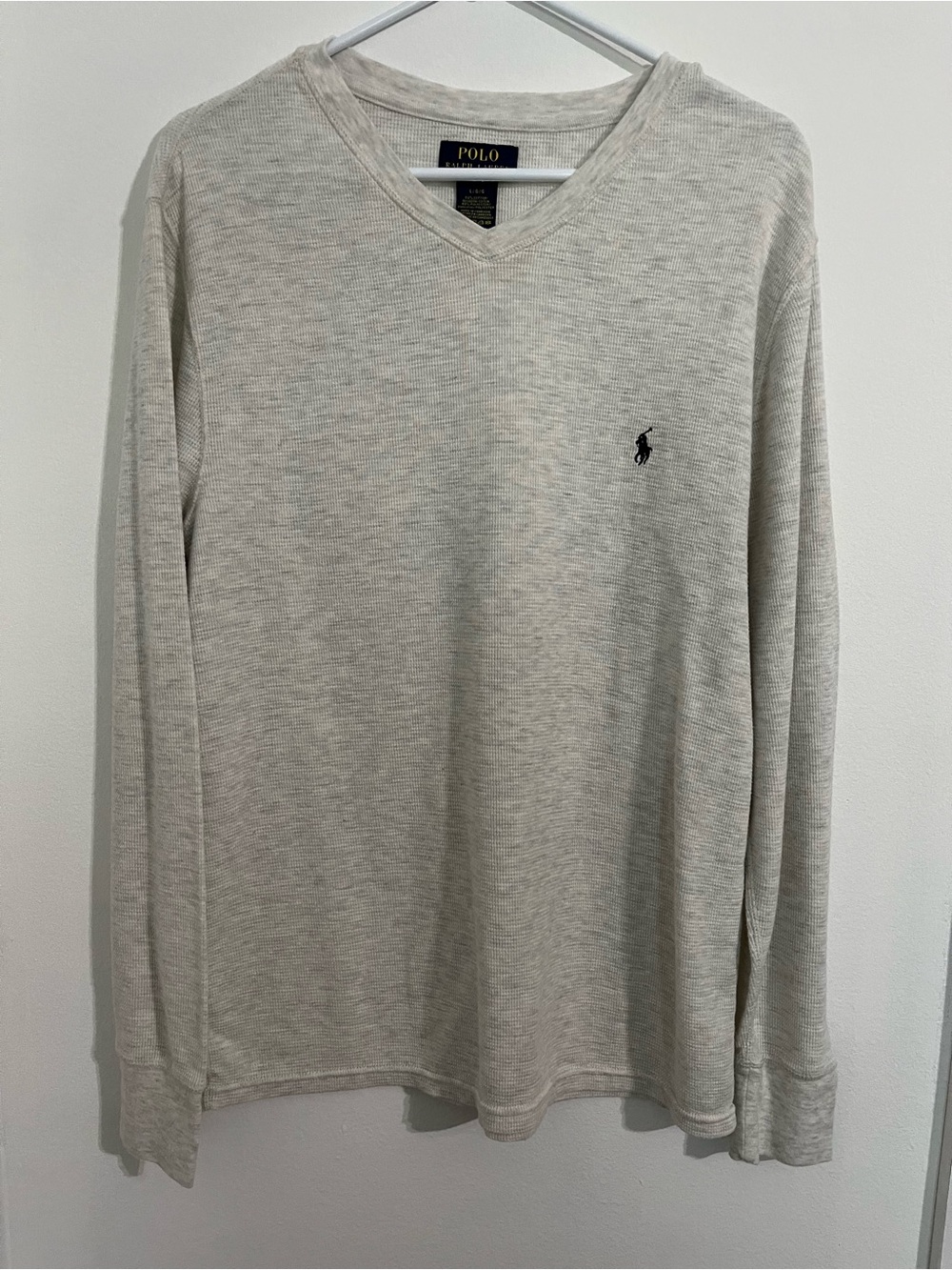 Polo by Ralph Lauren Men’s V-Neck Sweater - Heather Cream